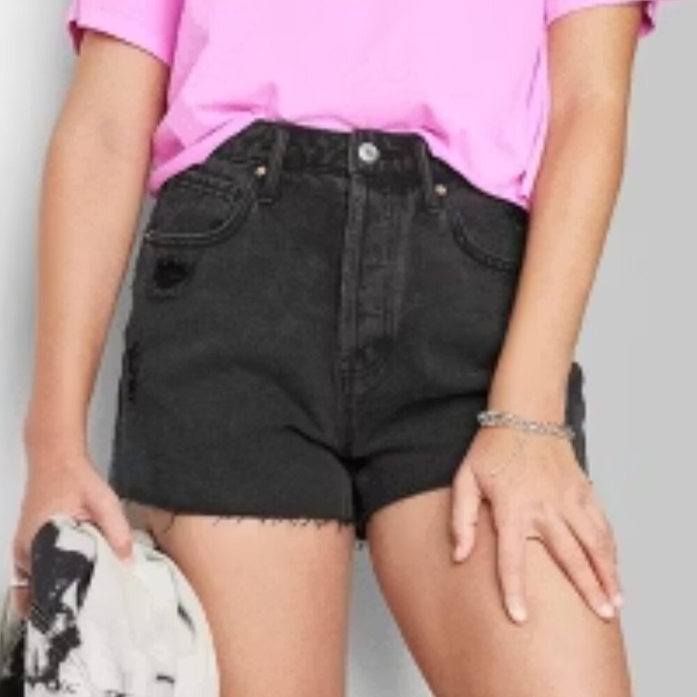 Women's High-Rise Cutoff Jean Shorts - Wild Fable™ Medium Wash 10